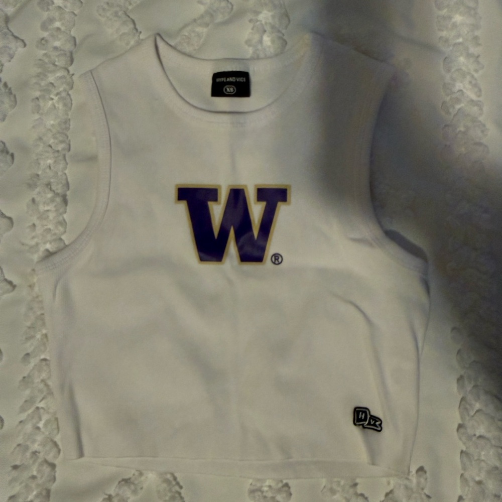 Hype and Vice White Crop Top with Purple Logo